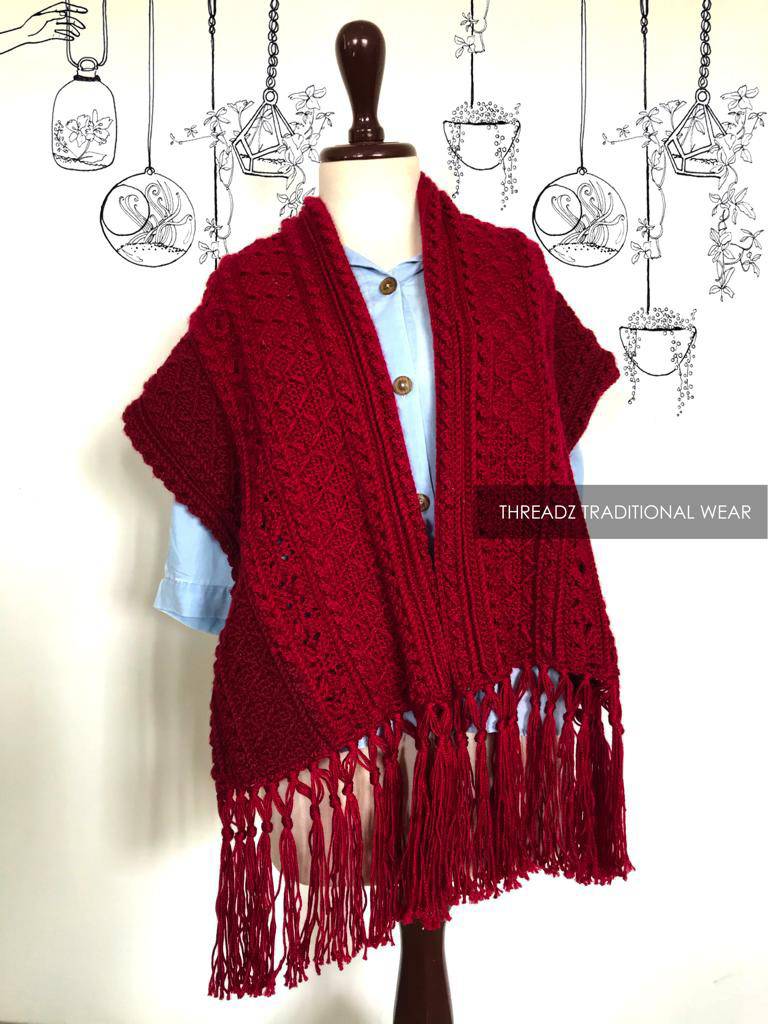 Maroon Woollen Shawl