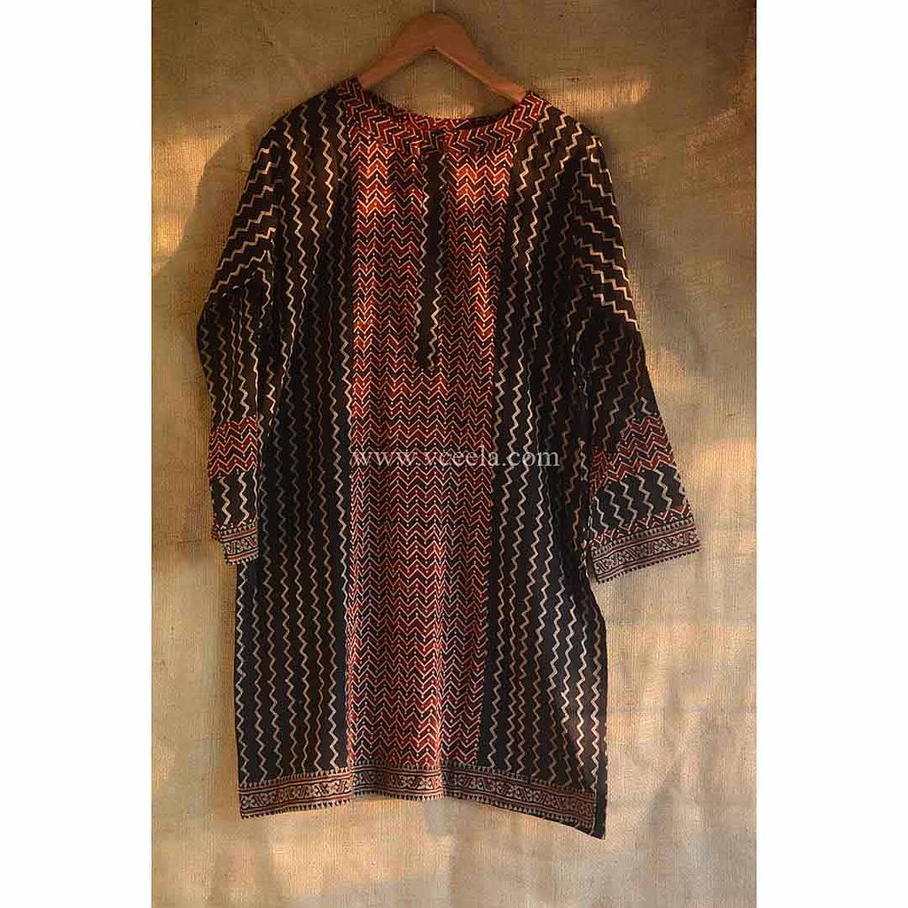 Ajrak vegetable dye kurta