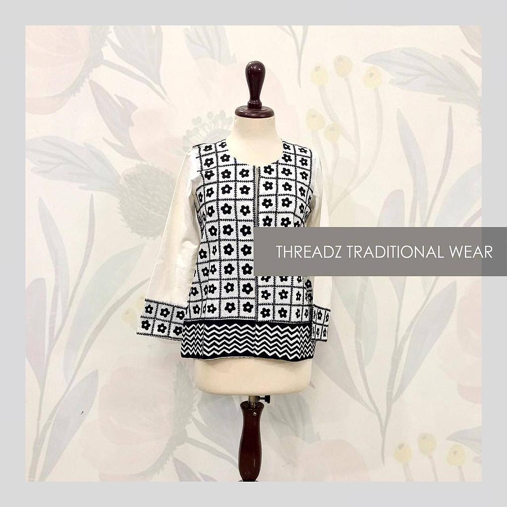 Hand-Embroidered Jacket with Rilli Work