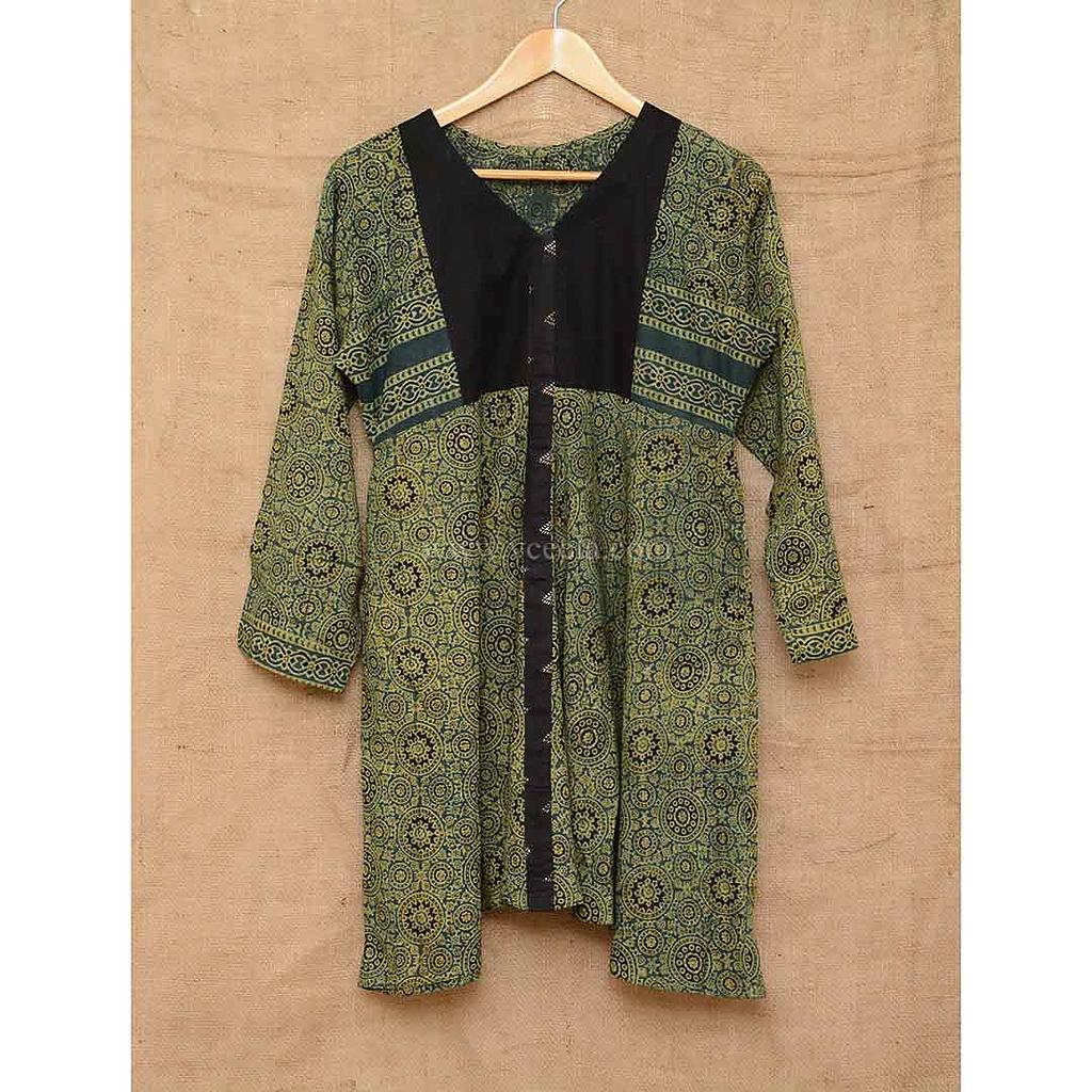 Handmade Block Printed Ajrak frock