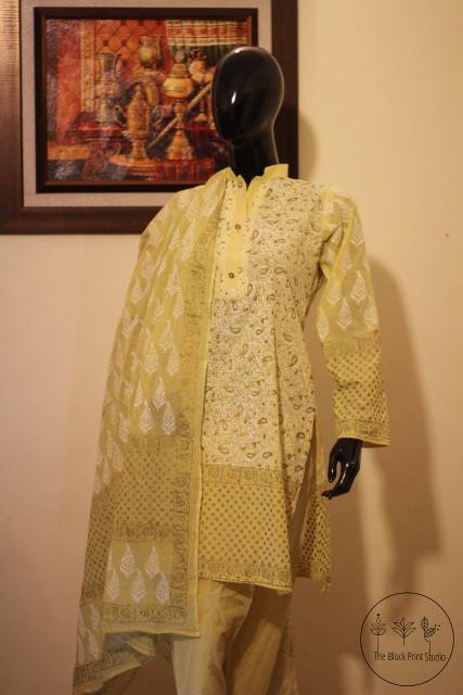 Block Printed 3 Piece unstitched suit