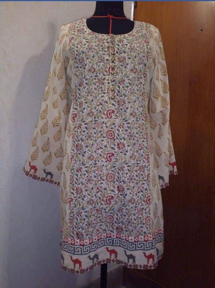 Block Printed unstitched shirt