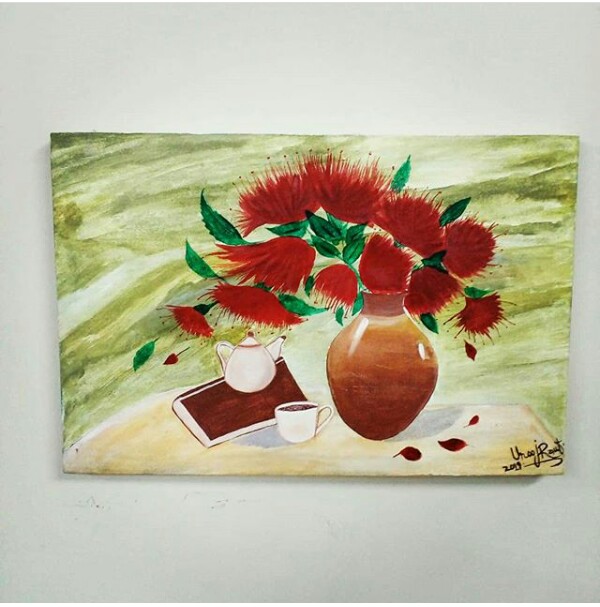 Flower Vase on Canvas