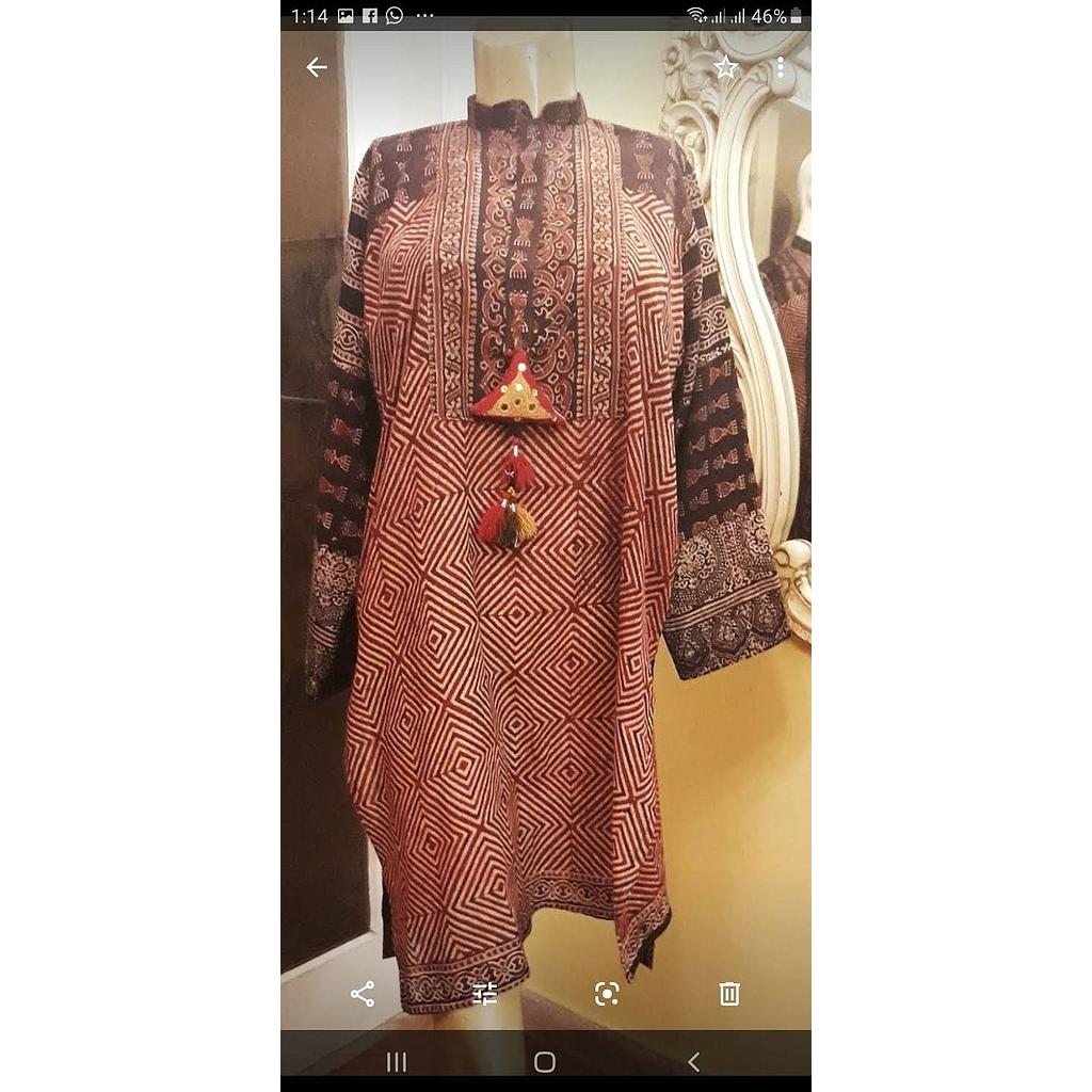 Ajrak kurta
