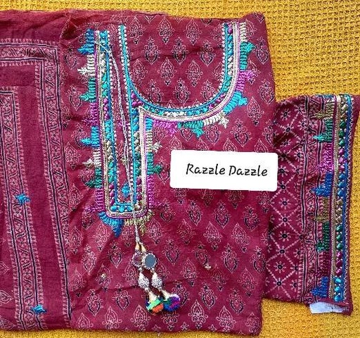 [PK2249-GN-GEN-009789] Ajrak panni work 2pc