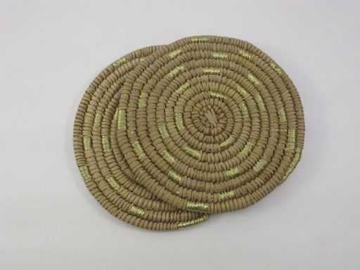 [PK3243-GN-GEN-009813] DATE PALM GLASS COASTERS 6 PC