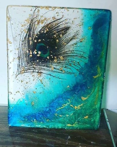 [PK3261-AR-DIM-010025] Peacock resin tray