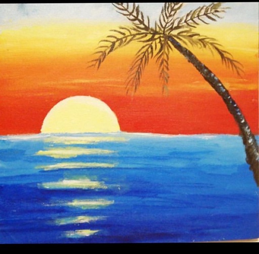 [PK3267-AR-PAI-010041] Sunset and sea picture