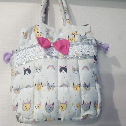 [PK3171-BG-GEN-010056] White zeen fabric hand bag