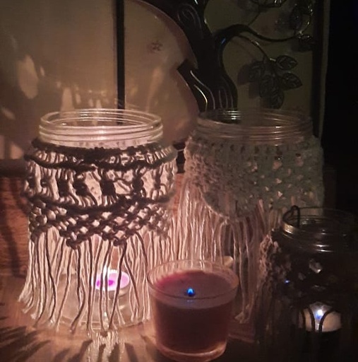 [PK3275-HM-JAR-010067] macrame mason jar