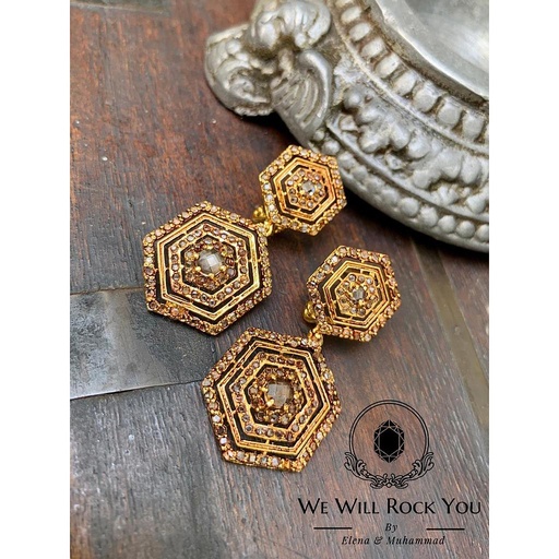 [PK3263-JW-EAR-010093] Egyptian Honeycomb