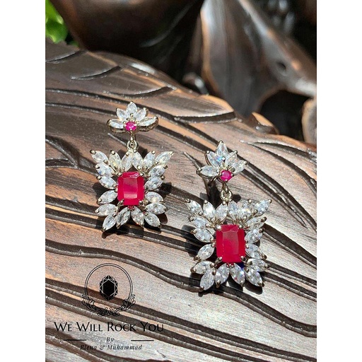 [PK3263-JW-EAR-010102] Ruby Sparkle