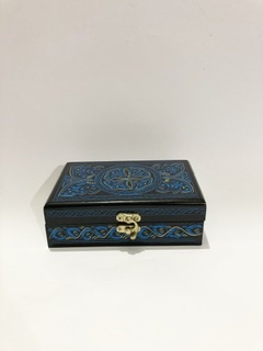 [PK3226-HM-JAR-010188] Hand painted Jewelry Box (blue)