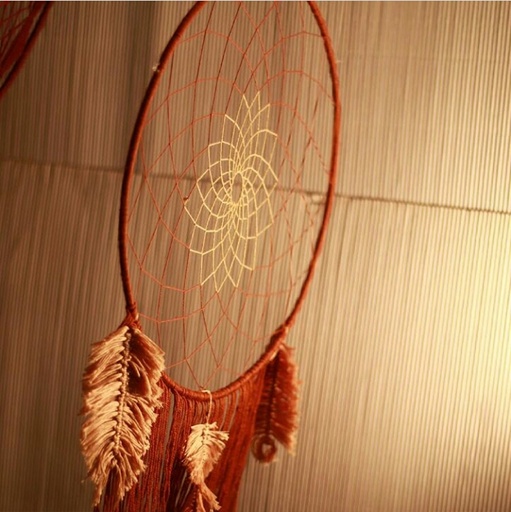 [PK3309-HM-WLH-010334] Dream Catcher with Macramé Feathers