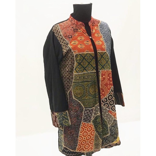 [PK3334-CW-PRT-010439] Vintage Ethnic Patchwork Coat