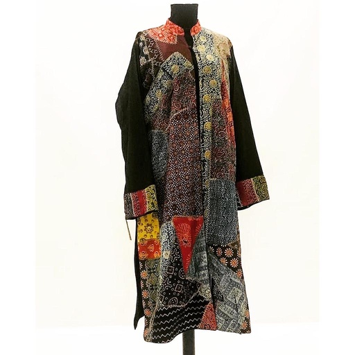 [PK3334-CW-PRT-010444] Vintage Ethnic Patchwork Long Coat