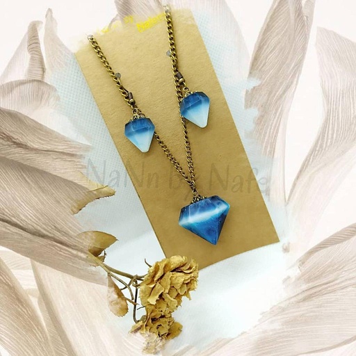 [PK3239-JW-GEN-010782] Stylish diamond shape earring and pendant