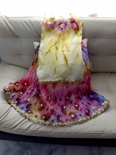 [PK3335-CL-GEN-010815] Shabori Tie Dye Sharara 
