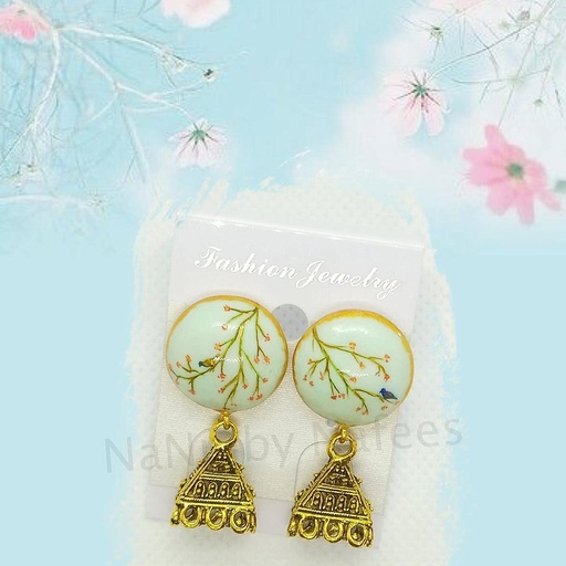 [PK3239-JW-EAR-010822] Handpainted jhumki earrings