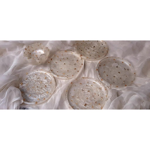 [PK3157-HM-KMA-010841] Resin coasters set