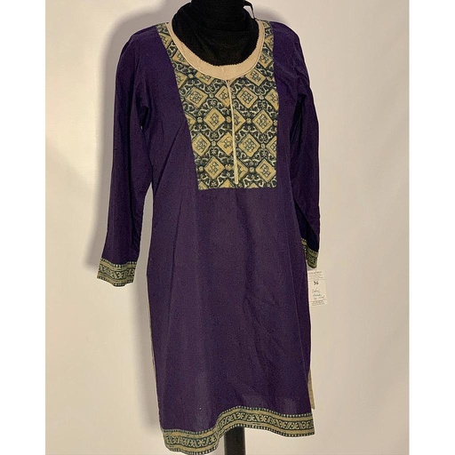 [PK3334-CW-PRT-010984] Shirt with Natural Dye Block Printed Patch