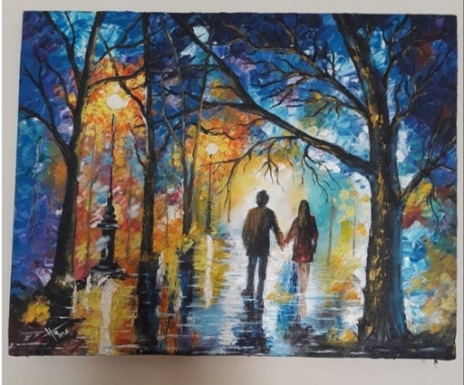 [PK3208-AR-PAI-011167] Landscape Knife Painting