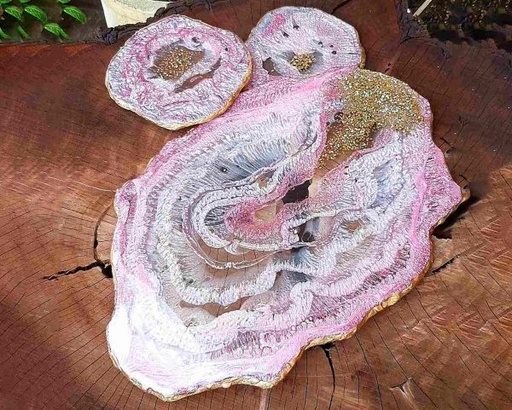 [PK3098-HM-KMA-011240] Glattis Resin Coasters & Table Mat