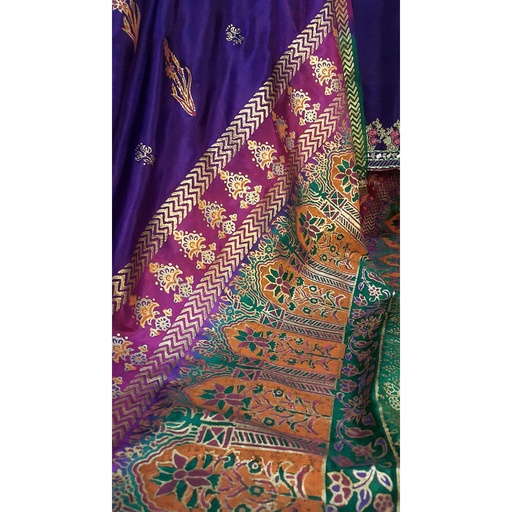 [PK3259-CW-GEN-011344] Silk block print Dupatta