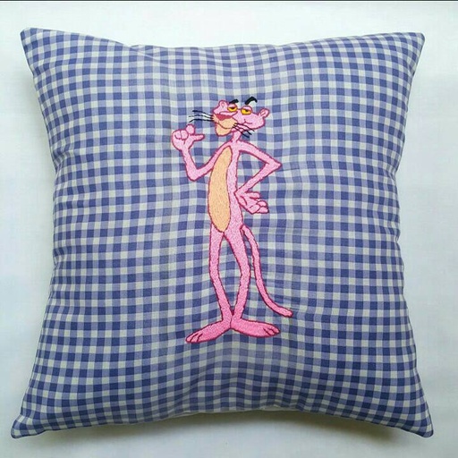 [PK3303-HM-GEN-011409] Checkered Pink Panther Cushion Cover