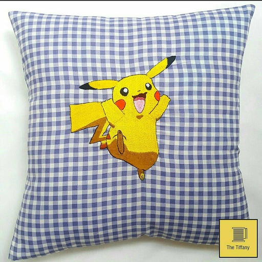 [PK3303-HM-GEN-011412] Checkered Pikachu Cushion Cover