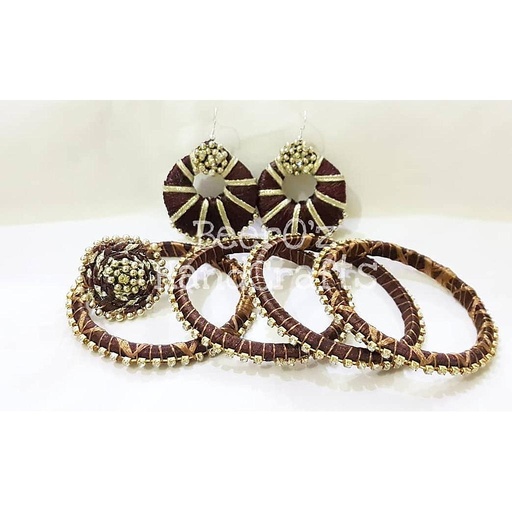 [PK3312-JW-GEN-011416] Brown Jewellery set