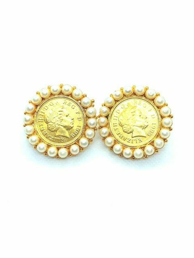 [PK2838-JW-EAR-011920] Coin Pearl Top