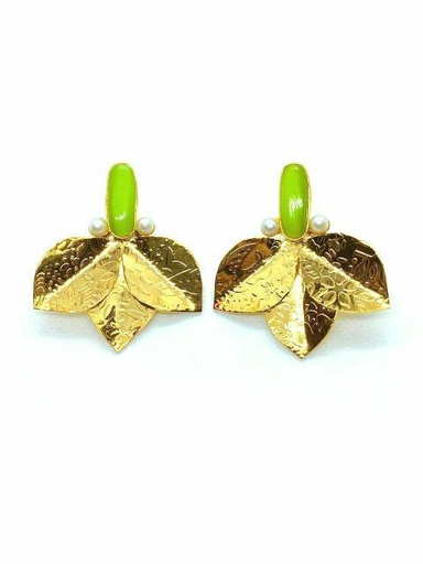 [PK2838-JW-EAR-011923] Green Leaflets