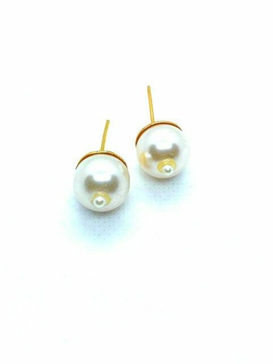 [PK2838-JW-EAR-011935] White Pearl Tops