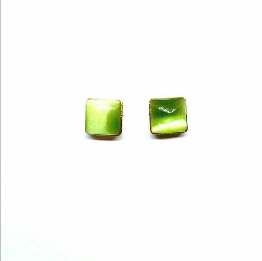[PK2838-JW-EAR-011939] Light green sqare Tops