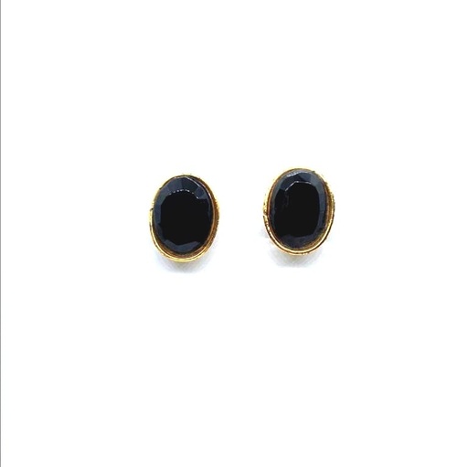 [PK2838-JW-EAR-011941] Black Stone Tops