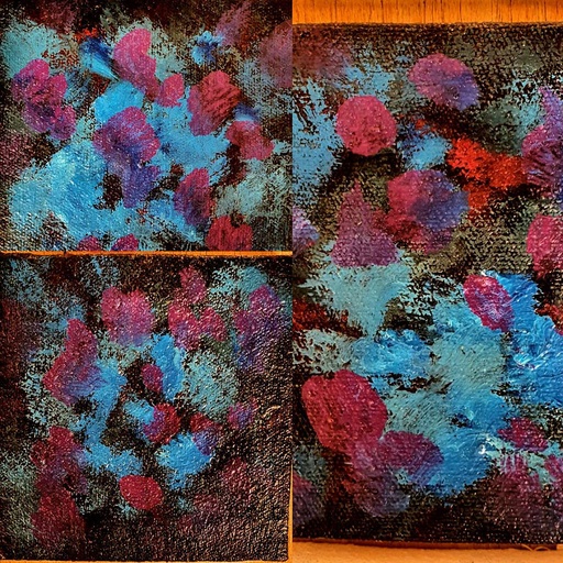 [PK2747-CF-ART-012142] Sea at Night Abstract Mini Oil Painting