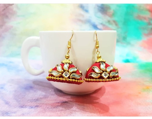 [PK3312-JW-EAR-012211] Mini Red Jhumki