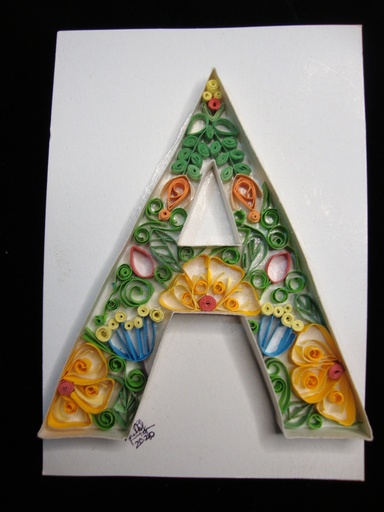 [PK3981-GN-GEN-012295] Quilled Letter A