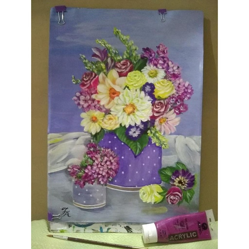 [PK3010-AR-ACR-012567] Flowers Banquet Painting