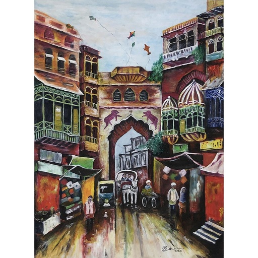 [PK4168-AR-OIL-012660] Lahore Gate Painting