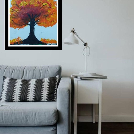 [PK4169-AR-ACR-012676] The Autumn Tree Acrylic Wall painting