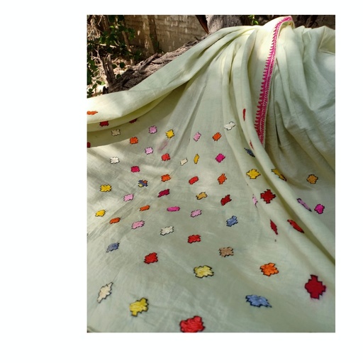 [PK4188-GN-GEN-012781] Embroidered scarf