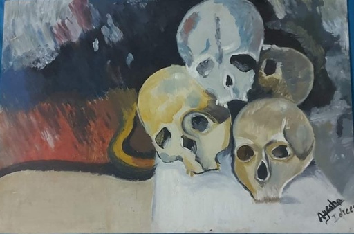 [PK4249-AR-OIL-012847] Skulls (old masters' painting series)