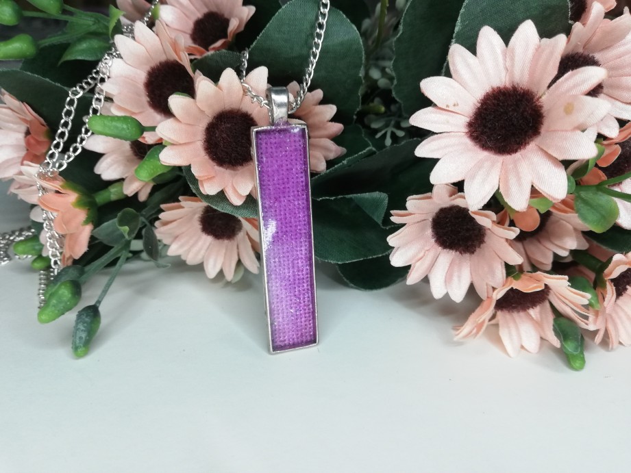 Purple Glittered Long Pendant