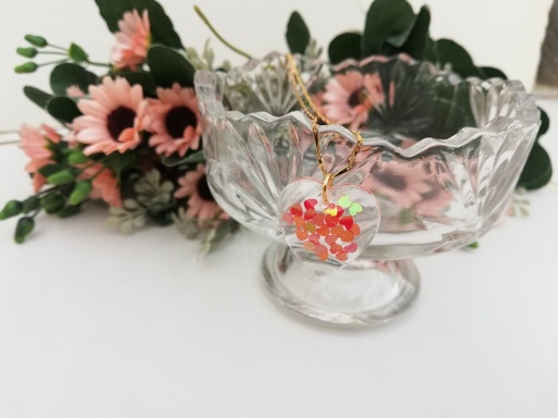 [PK4119-JW-NCK-012924] Clear Resin Heart Pendant