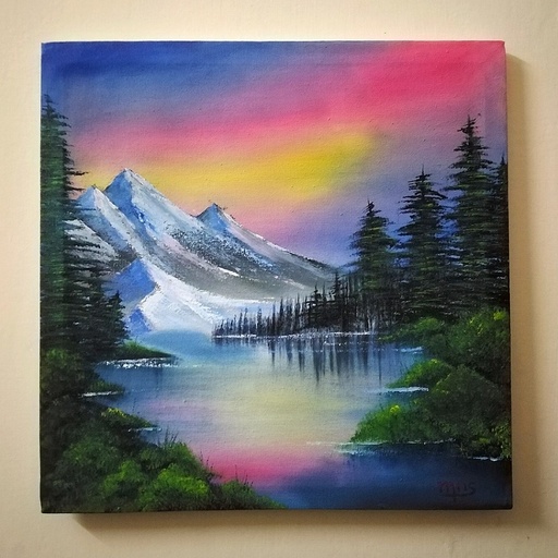 [PK4282-AR-OIL-012972] Peaceful Reflections-Bob Ross