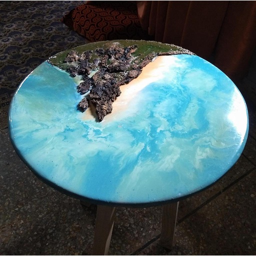 [PK4162-CF-ART-012974] Island in The Resin Table