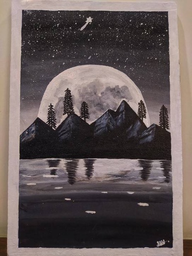 [PK4164-AR-ACR-012975] Acrylic painting on Canvas.
