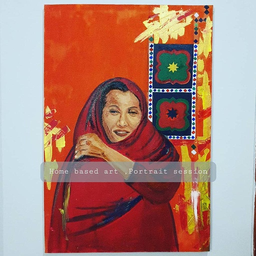 [PK4272-AR-OIL-012979] Women in Red